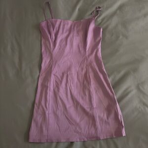 Aritzia Ten Shimmer Satin Dress Pink
